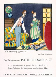 20世纪20年代保罗奥默斯夏季系列的广告（pochoir print） 作者 菲利克斯·AM·乔布·杜瓦尔